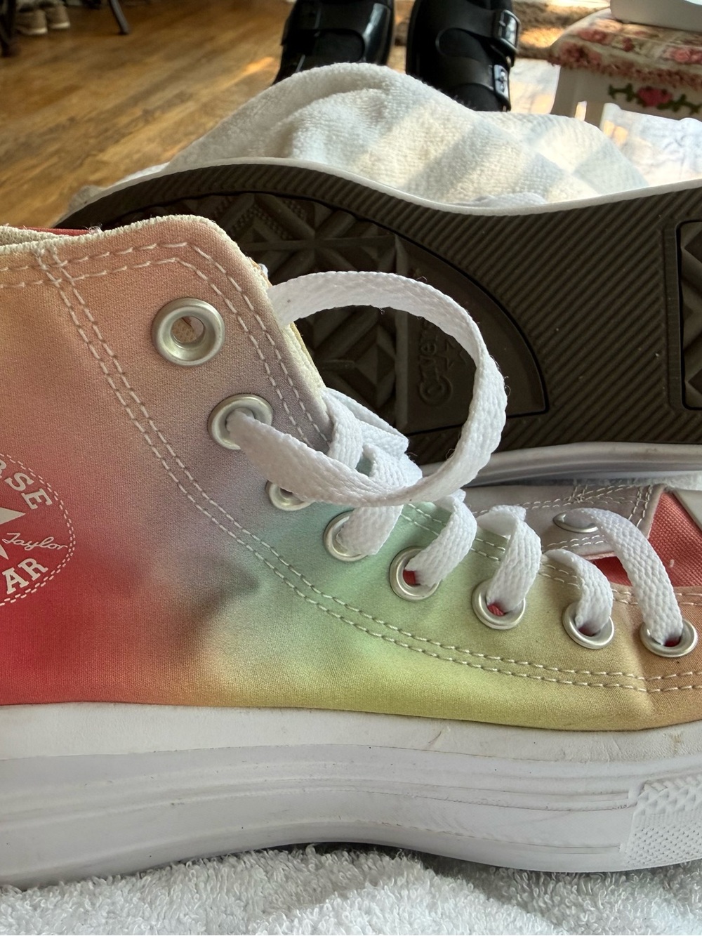 Converse Kids High-Top Sneakers in Pastel Rainbow